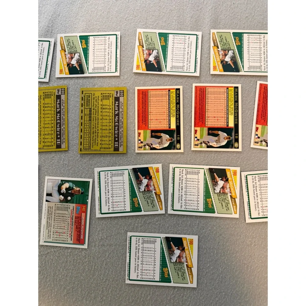 Mark McGwire Baseball Card Lot 18 Topps Oakland A's Mixed Years Raw MLB Cards